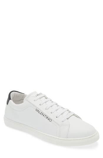 Valentino By Mario Valentino Benny Low Top Sneaker In White Black