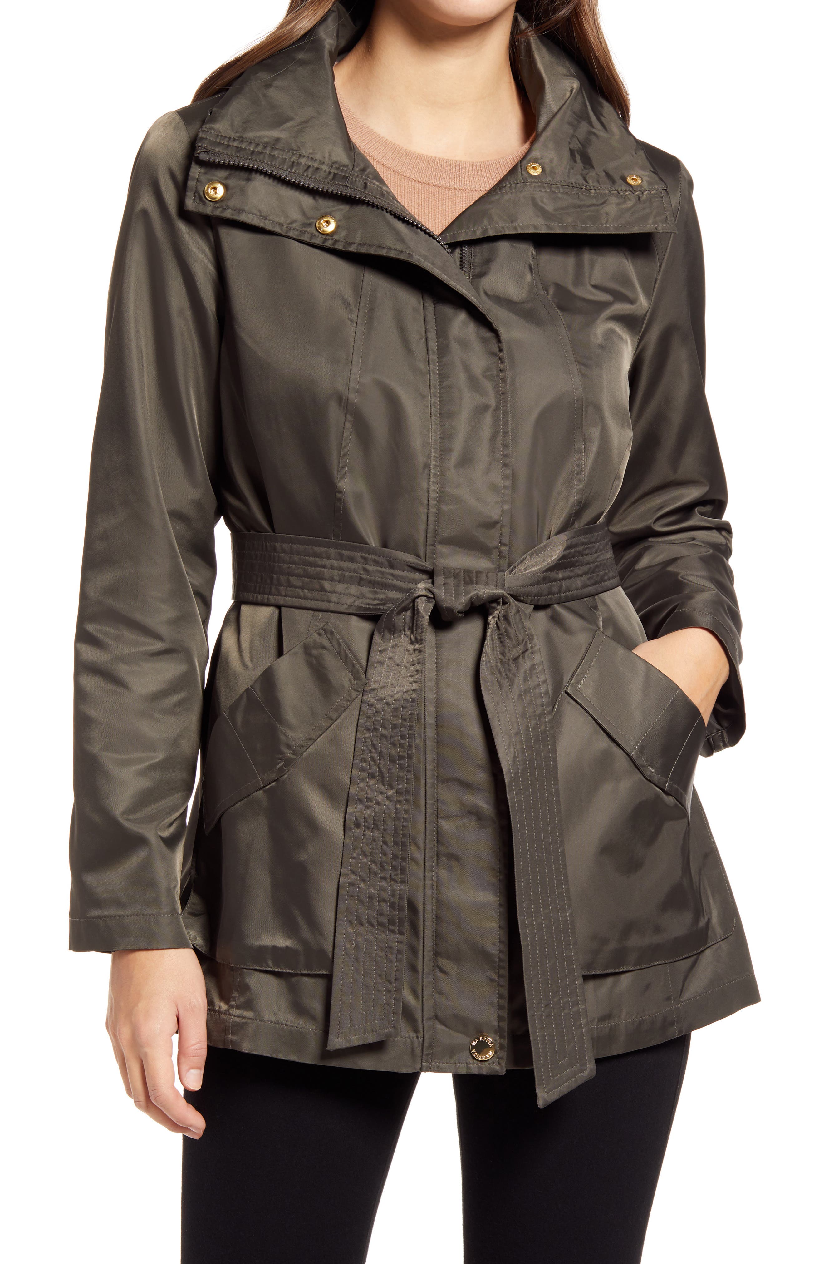 belted raincoat