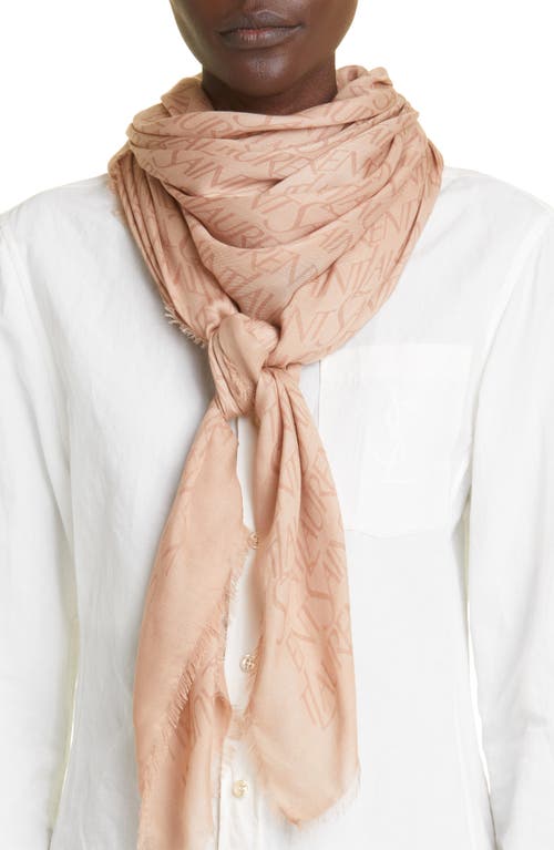 Saint Laurent Grand Impression Cashmere-blend Square Scarf In Beige/light Brown