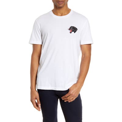 French Connection Embroidered Panther T-Shirt, White