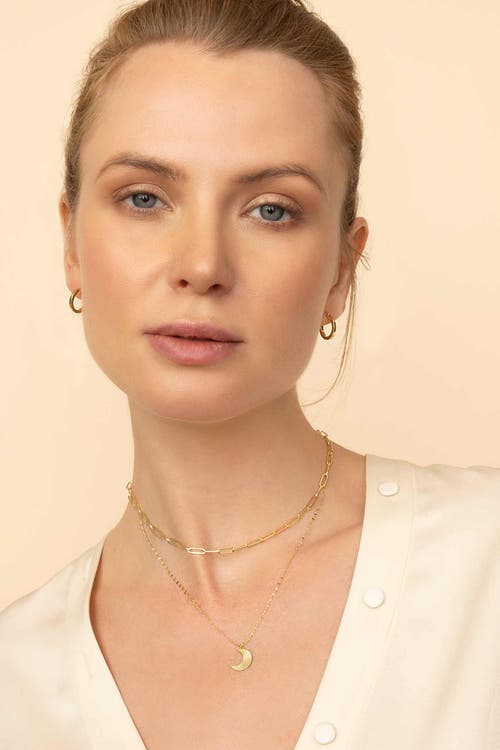 Oradina 14k Gold Venice Link Paperclip Necklace In White Gold