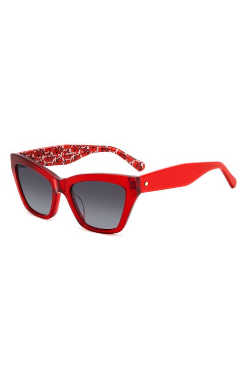 Shop Kate Spade New York Fay 54mm Gradient Cat Eye Sunglasses In Red/grey Shaded