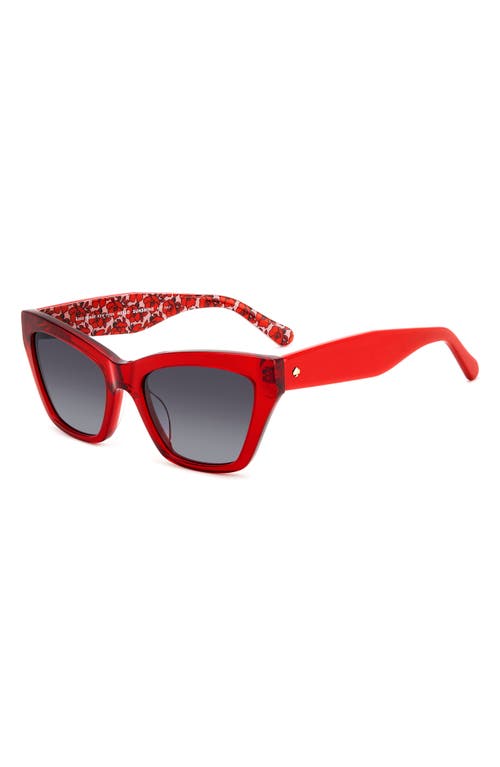 Kate Spade Fay 54mm Gradient Cat Eye Sunglasses In Red/grey Shaded