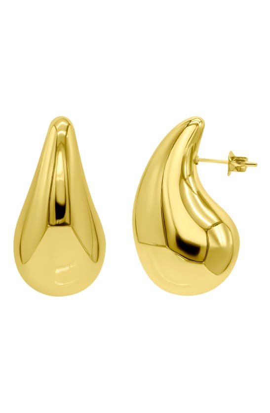 Adornia Tarnish Resistant 14k Gold-plated Teardrop Sculptural Stud Earrings In Gold
