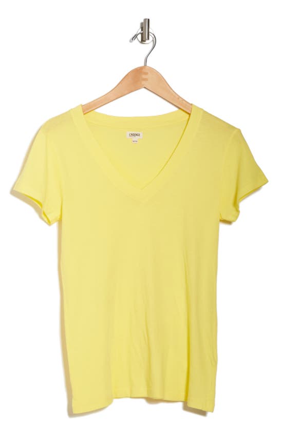 L Agence Becca V-neck T-shirt In Buttercup