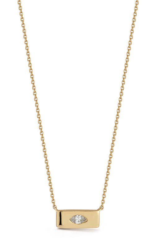 Alexa Jordy Marquise Diamond Bar Pendant Necklace in Yellow Gold/Diamond
