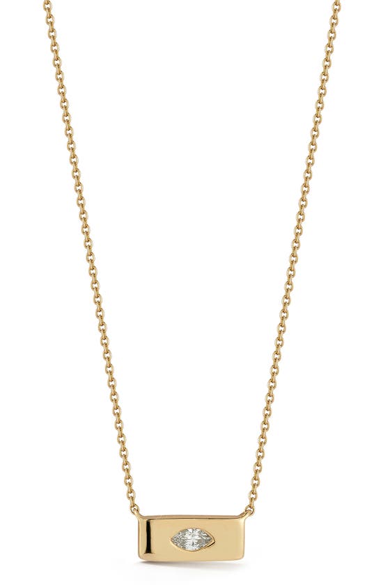 Shop Dana Rebecca Designs Alexa Jordy Marquise Diamond Bar Pendant Necklace In Yellow Gold/ Diamond