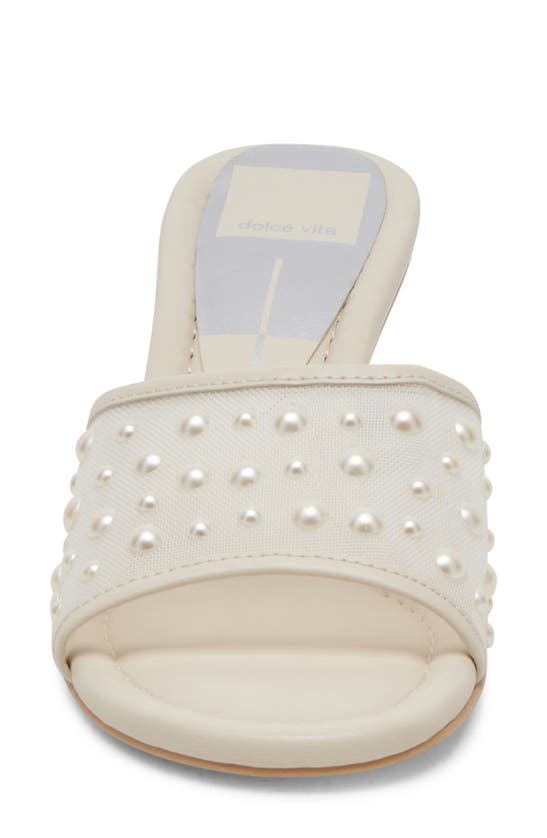 Shop Dolce Vita Meeza Imitation Pearl Sandal In Ivory Mesh