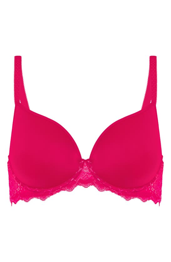 Shop Simone Perele Caresse Underwire Plunge Bra In Teaberry Pink