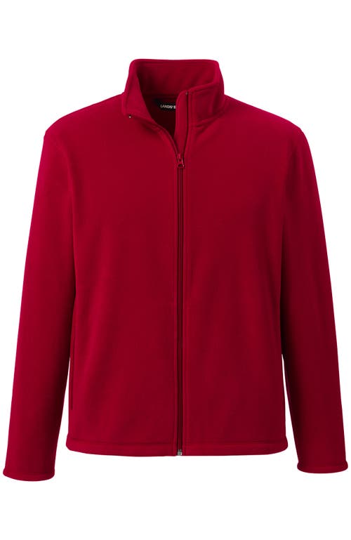 Shop Lands' End Full-zip Mid-weight Fleece Jacket In Red