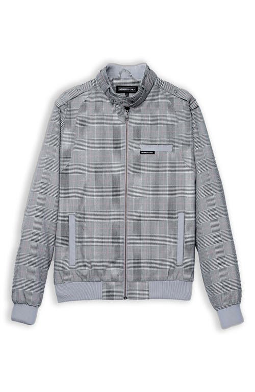 Shop Members Only Anderson Glen Plaid Iconic Racer Jacket In Grey Print