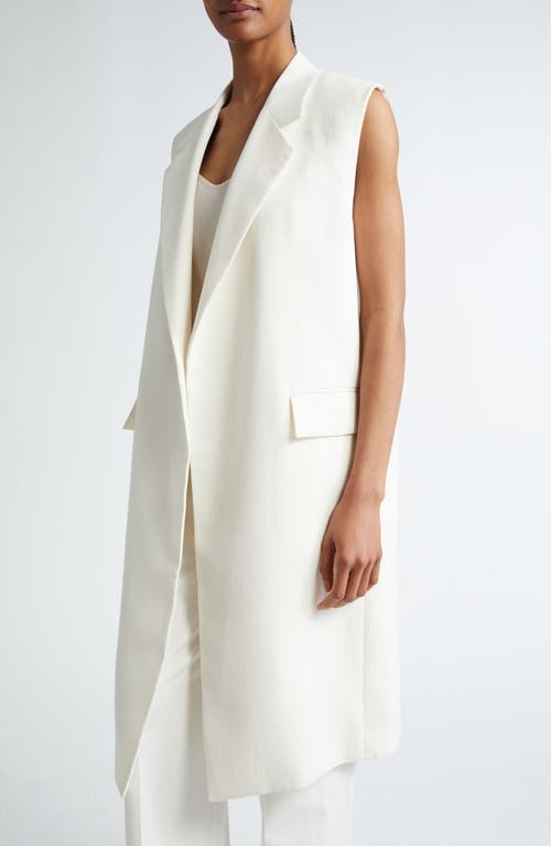 Shop Totême Toteme Grain De Poudre Long Vest In Off White