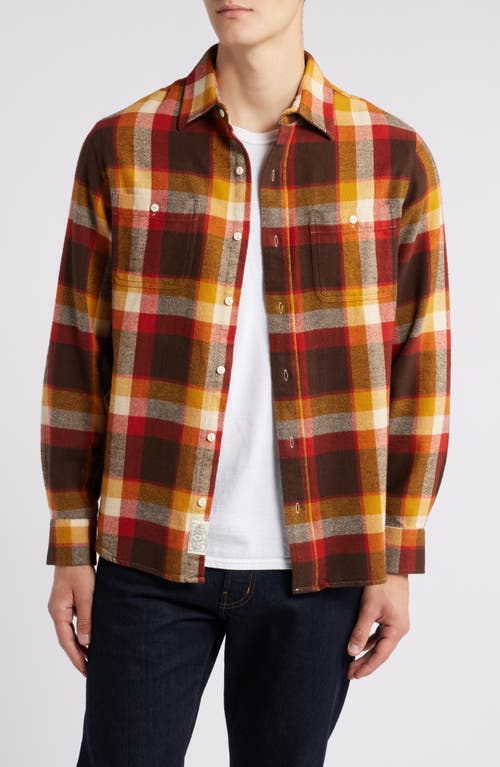 SCHOTT SCHOTT NYC TWO-POCKET LONG SLEEVE FLANNEL BUTTON-UP SHIRT 