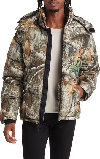Armani Exchange camouflage-print Hooded Puffer Jacket - Green