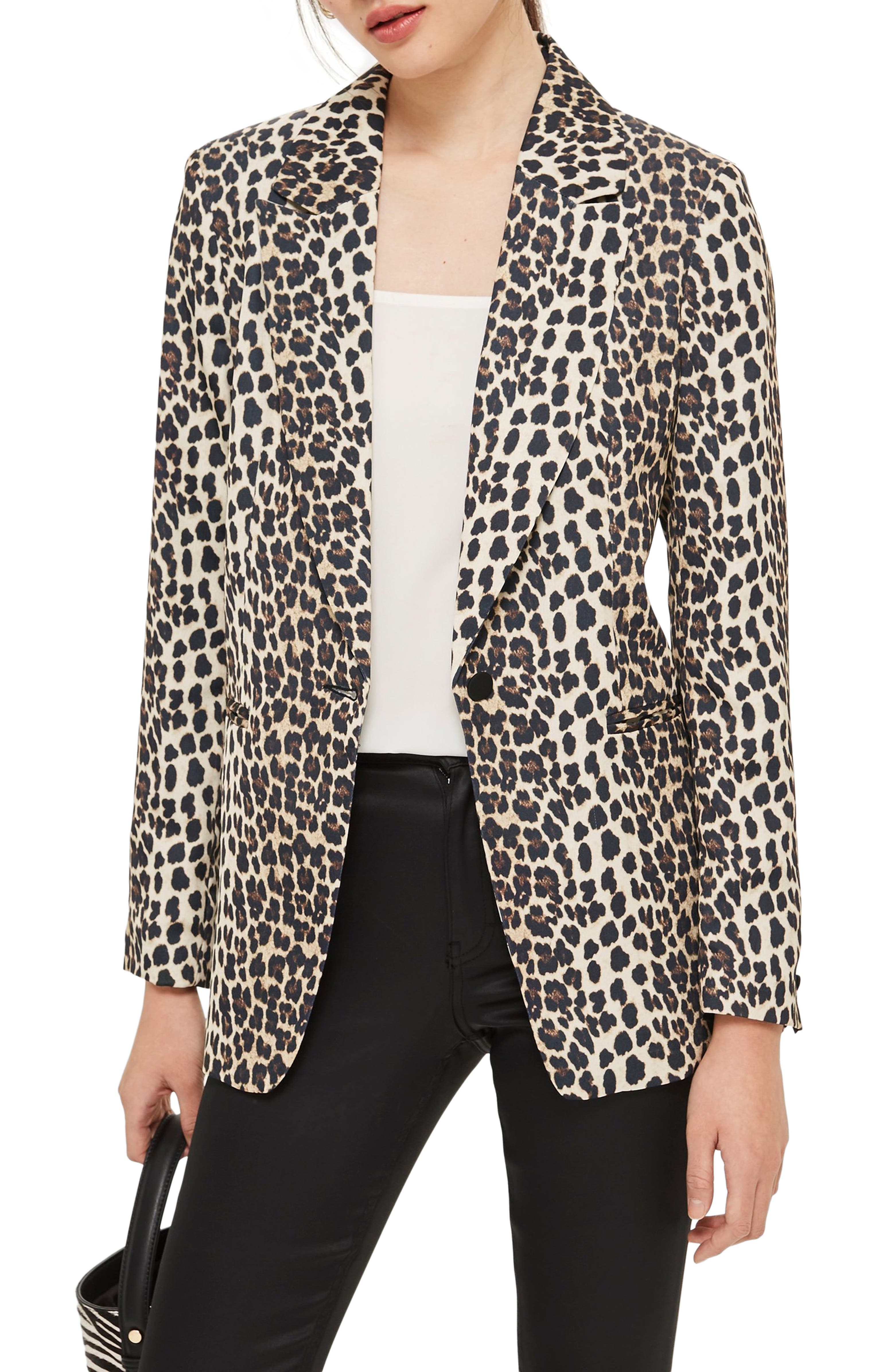 Topshop Leopard Print Suit Jacket | Nordstrom