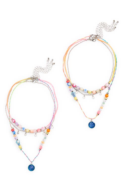 Capelli New York Kids' 2-Pack Layered Mood Necklaces in Pink Multi at Nordstrom