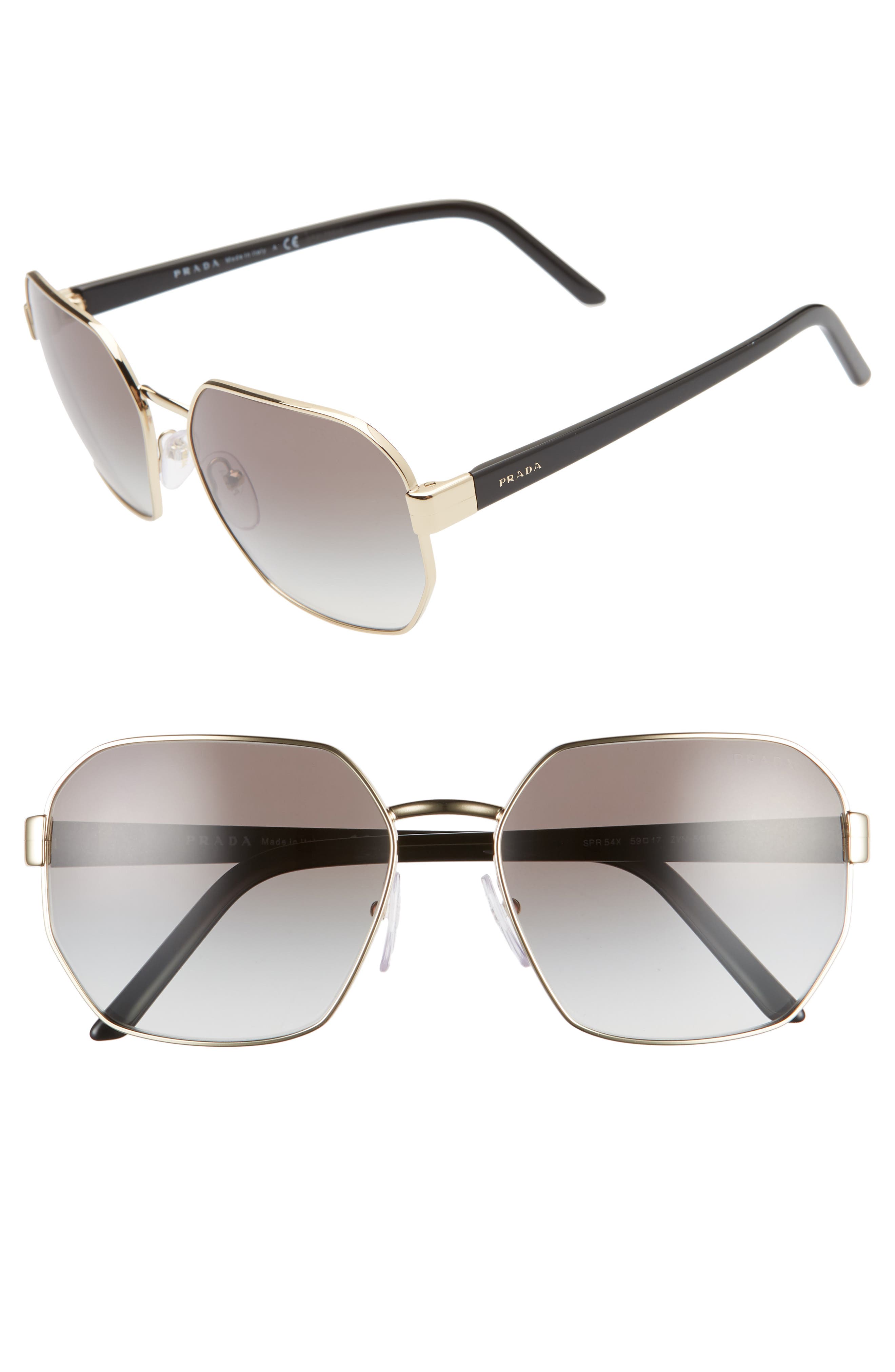 prada 59mm geometric sunglasses