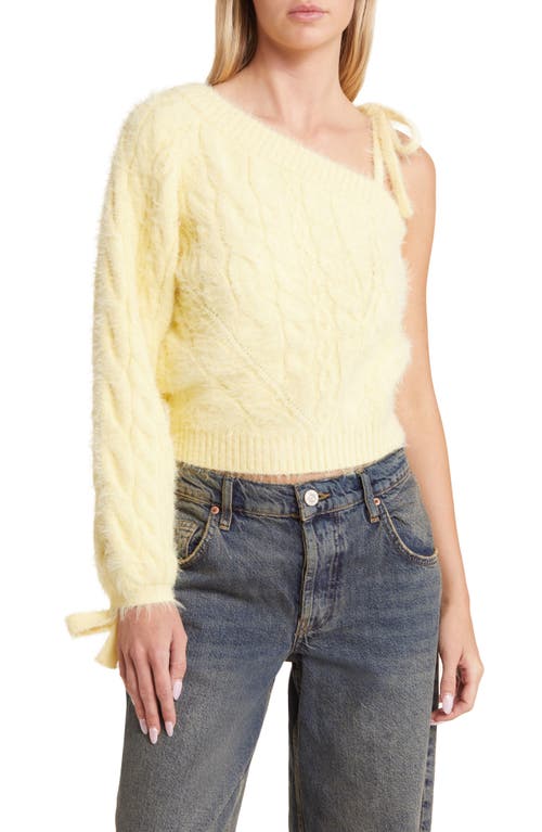 Capulet Cable One Shoulder Sweater in Butter
