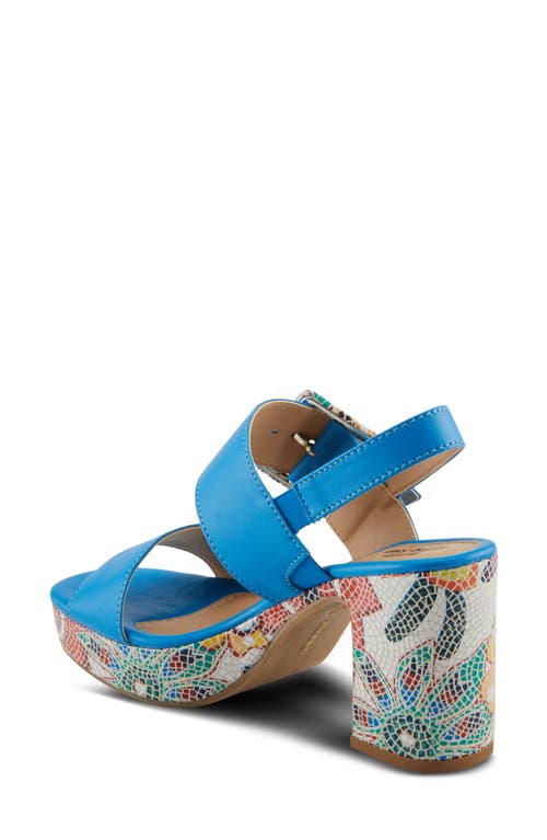 Spring Step Azucar Slingback Sandal In Royal Blue Multi