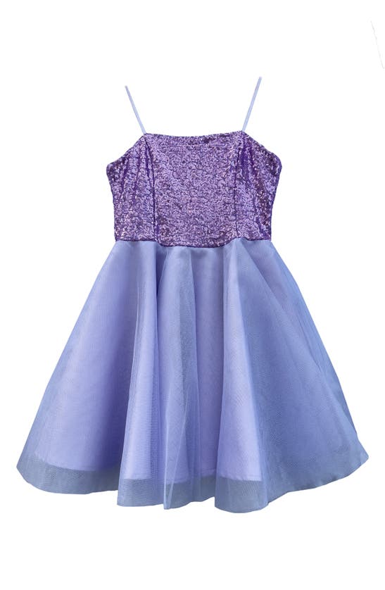 Shop Un Deux Trois Kids' Sequin & Tulle Party Dress In Lilac