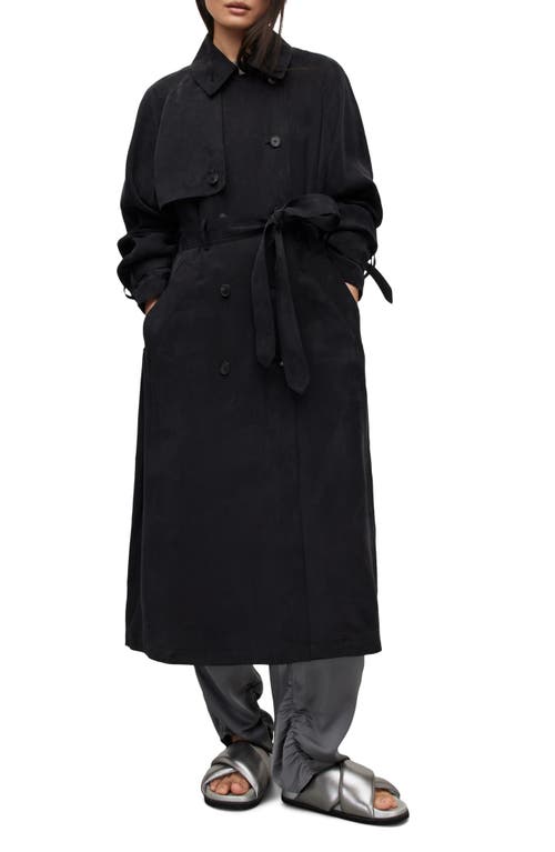 AllSaints Kikki Relaxed Fit Double Breasted Trench Coat at Nordstrom,