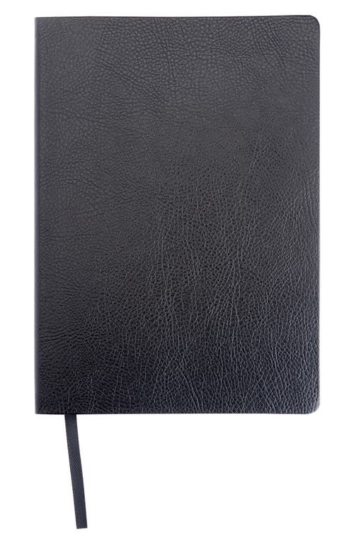 Personalized Leather Journal in Black - Silver Foil
