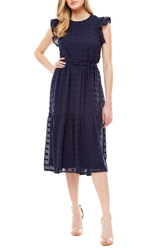 Love By Design Clip Dot Maxi Dress In Navy Blazer