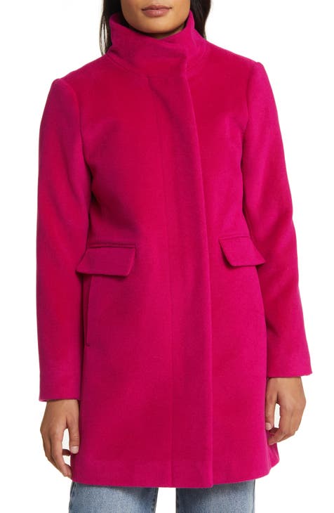 Womens pink wool coat 2025 Womens pink wool coat 2025