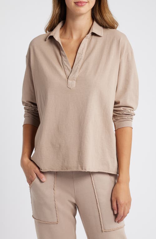 Shop Frank & Eileen Patrick Popover Henley In Biscotti