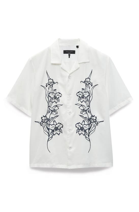 Shop Rag & Bone Avery Embroidered Camp Shirt In Aged White