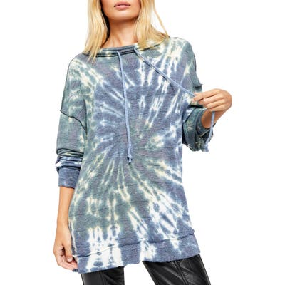 Free People Best Catch Long Sleeve Tie Dye Tee, Blue