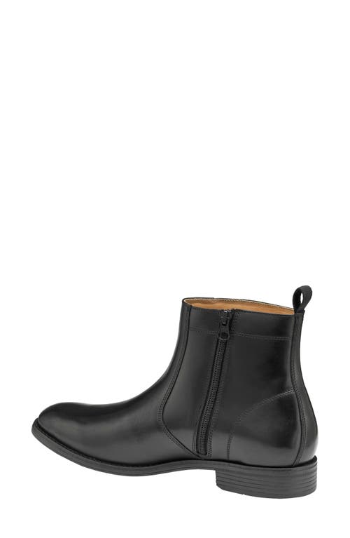 Johnston & Murphy Lewis Side Zip Boot In Black Full Grain