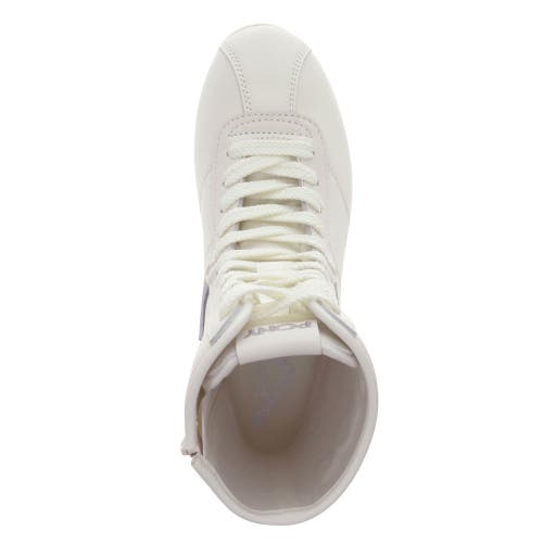 Pony Womens Ko-80 High Classic Genuine Leather And Suede Premium Lace Up Athletic Sneaker Shoe In Snow White/grey
