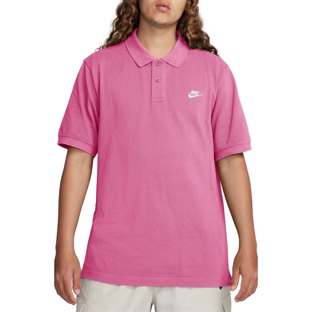 Nike Club Short Sleeve Polo In Pink