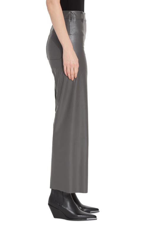 Shop Lyssé High Waist Faux Leather Wide Leg Pants In Gray Ash