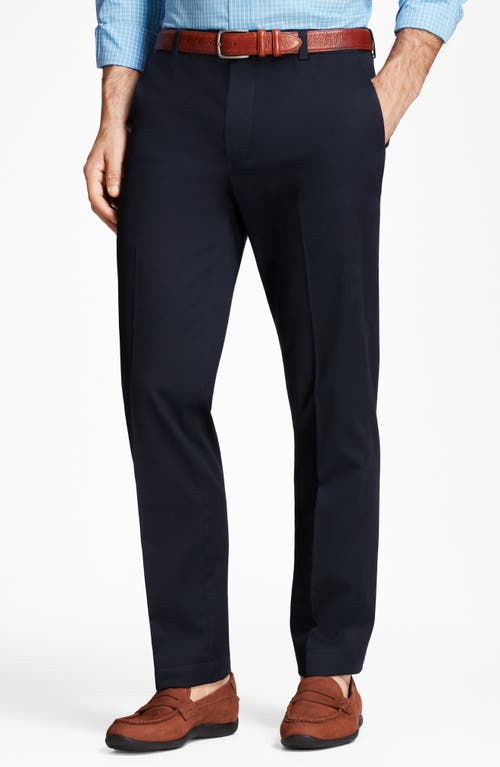 Shop Brooks Brothers Advantage Flat Front Stretch Twill Chinos In Navy