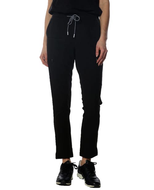 Members Only Reus Open Bottom Scrub Pants For Tall Women In Black