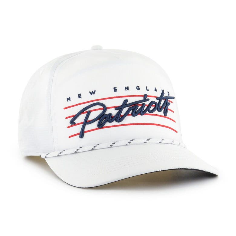 Men's '47 White New England Patriots Downburst Hitch Snapback Hat