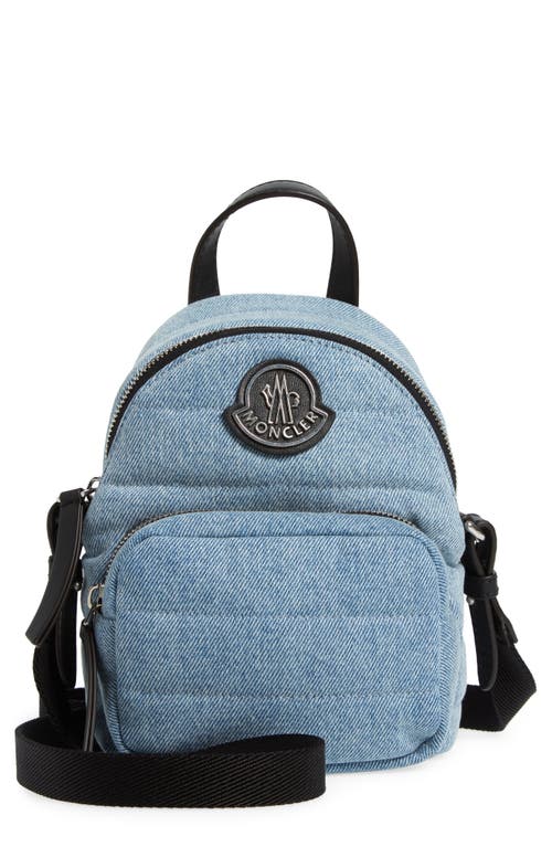 Moncler Small Kilia Quilted Denim Crossbody Bag in Rain Washed at Nordstrom