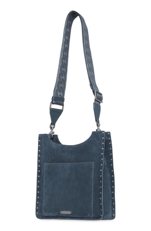 Rebecca Minkoff Darren Studded Suede Shoulder Bag In Elemental