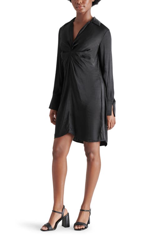 Shop Steve Madden Joanna Long Sleeve Shirtdress In Black