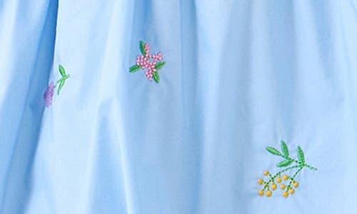 ENGLISH FACTORY ENGLISH FACTORY FLORAL EMBROIDERY PUFF SLEEVE COTTON MINIDRESS 