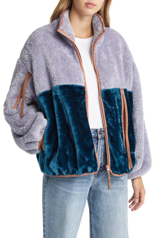 UGG(r) Marlene II Fleece Jacket in Cloudy Grey /Marina Blue