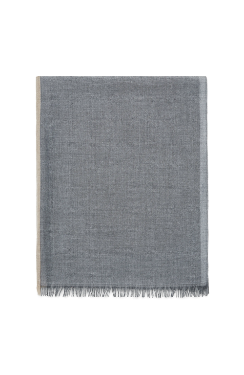 Shop Brunello Cucinelli Cashmere And Silk Scarf In Light Grey