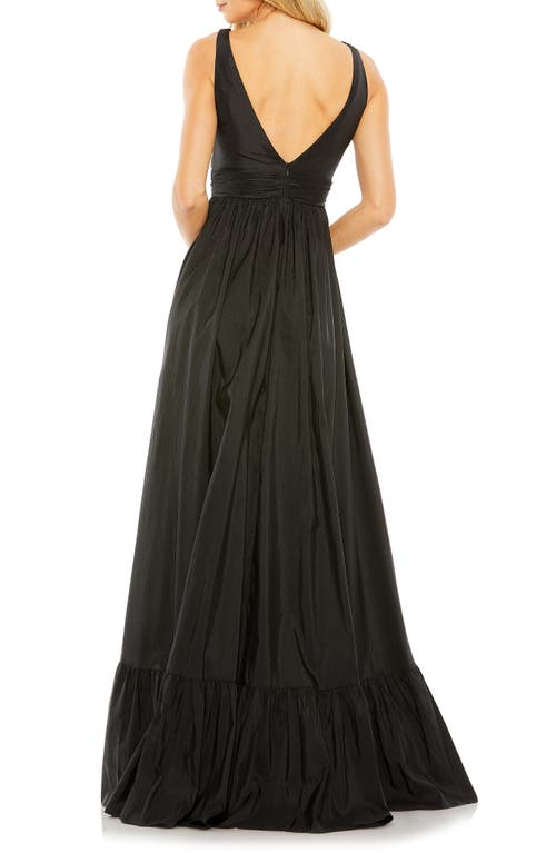 Shop Mac Duggal Faux Wrap Tier Gown In Black