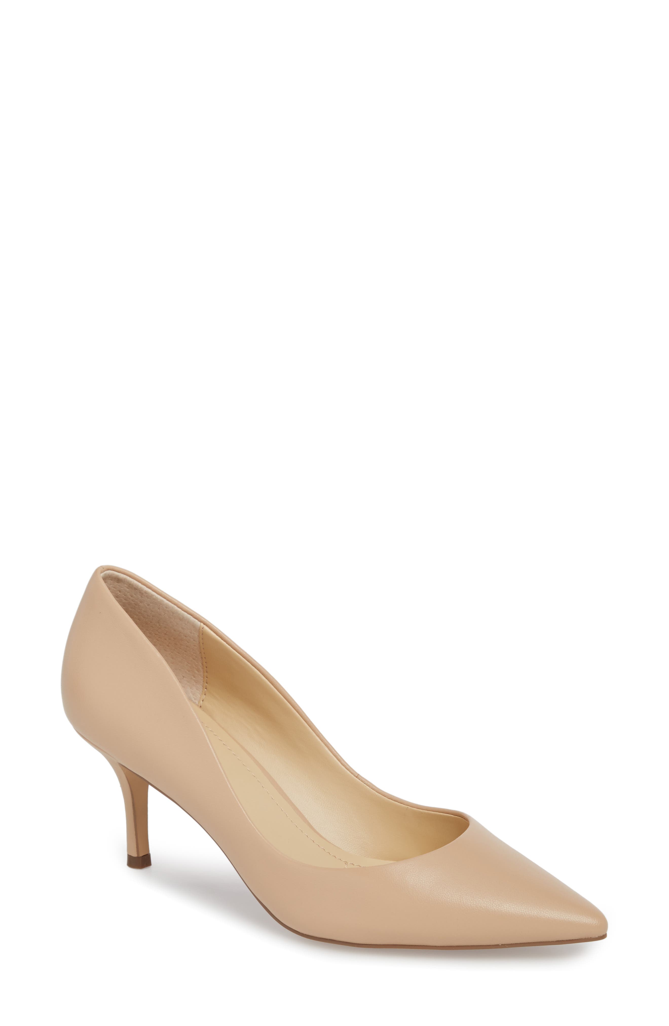 Charles By Charles David Addie Pointed Toe Pump In Nude Leather