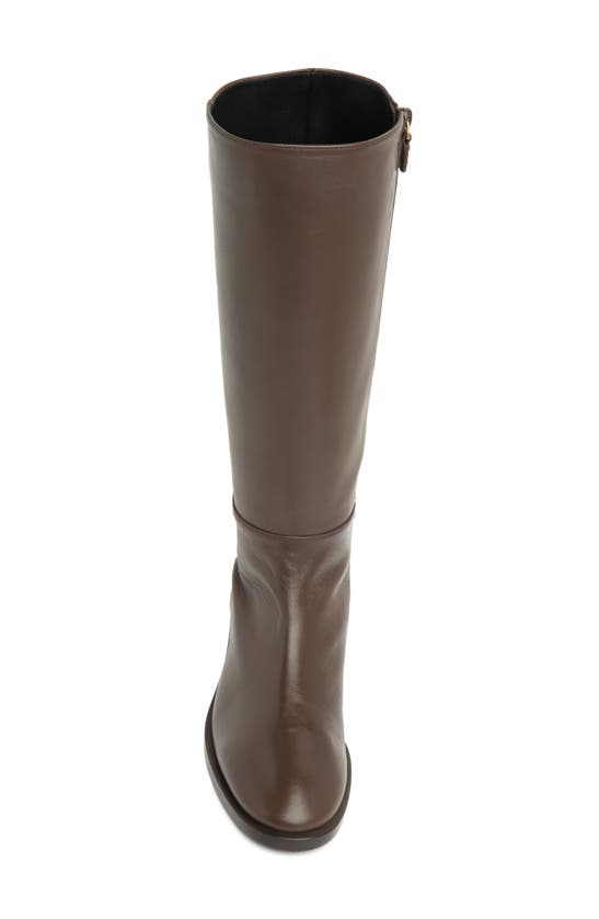Stuart Weitzman Keelan Zip Leather Boot In Walnut