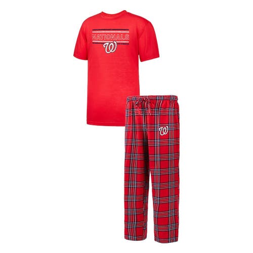 Men's Concepts Sport Red/Navy Washington Nationals Badge T-Shirt & Pants Sleep Set