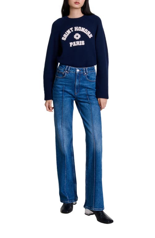 Shop Maje Straight-leg Jeans In Blue