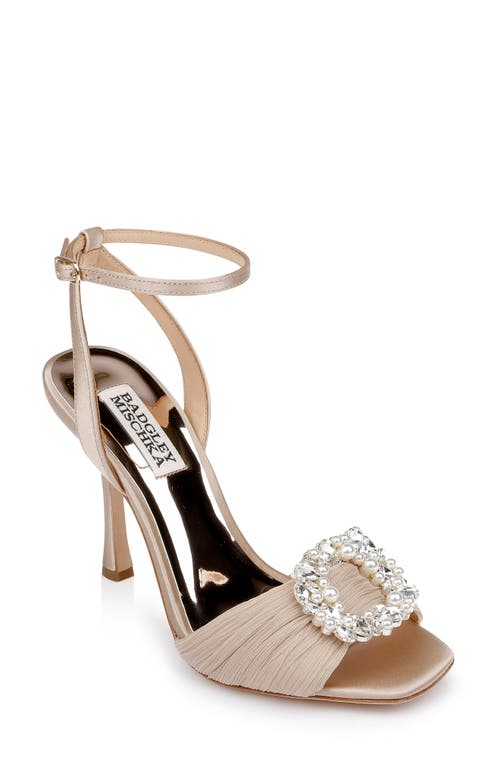 Badgley Mischka Collection Nixie Ankle Strap Sandal in New Nude